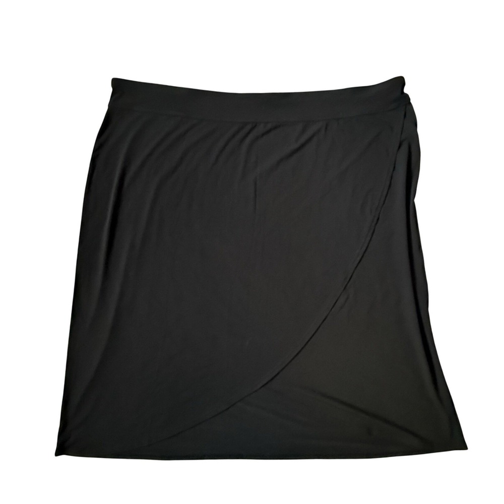 NWT WOMENS cj banks BLACK A-LINE WRAP MIDI SKIRT SIZE 3X